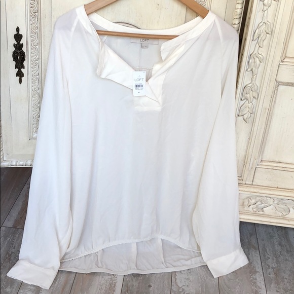 LOFT Tops - LOFT Off-White Long Sleeve Blouse.1933
